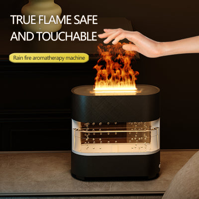 New Products Rain Cloud Fire Humidifier Water Drip Novedades Rain Water Diffuser Fire Flame Humidifier Aroma Diffuser
