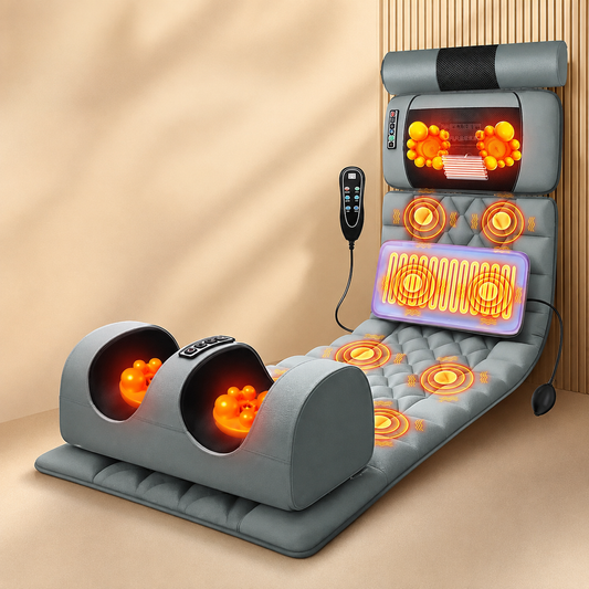 Electric Full Body Massage Mattress With Heating Hand Control Shoulder Neck Waist Airbag Back Kneading vibration Massage Cushion