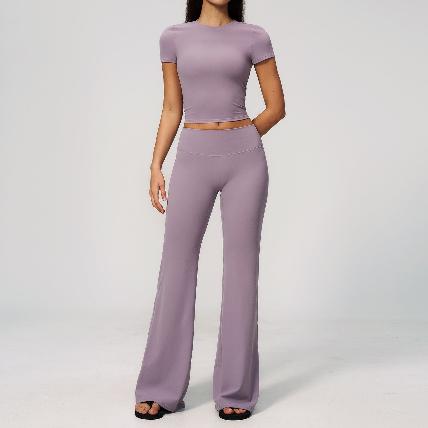 Creamy Feel Sportswear Set, Casual Slimming High-Waisted Butt-Lifting Outdoor Fitness Running Quick-Dry Athletic Wear