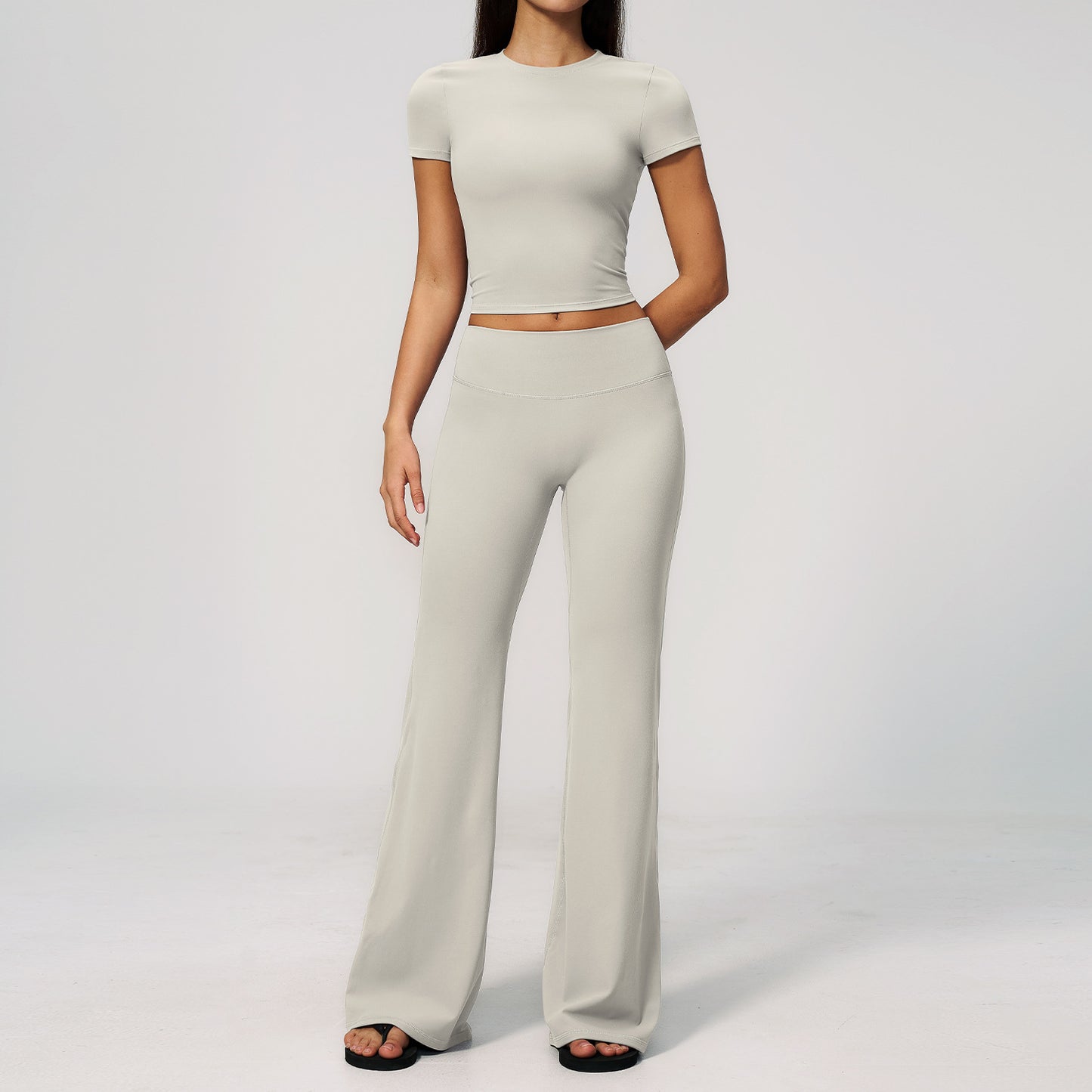 Creamy Feel Sportswear Set, Casual Slimming High-Waisted Butt-Lifting Outdoor Fitness Running Quick-Dry Athletic Wear