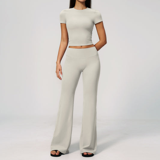 Creamy Feel Sportswear Set, Casual Slimming High-Waisted Butt-Lifting Outdoor Fitness Running Quick-Dry Athletic Wear