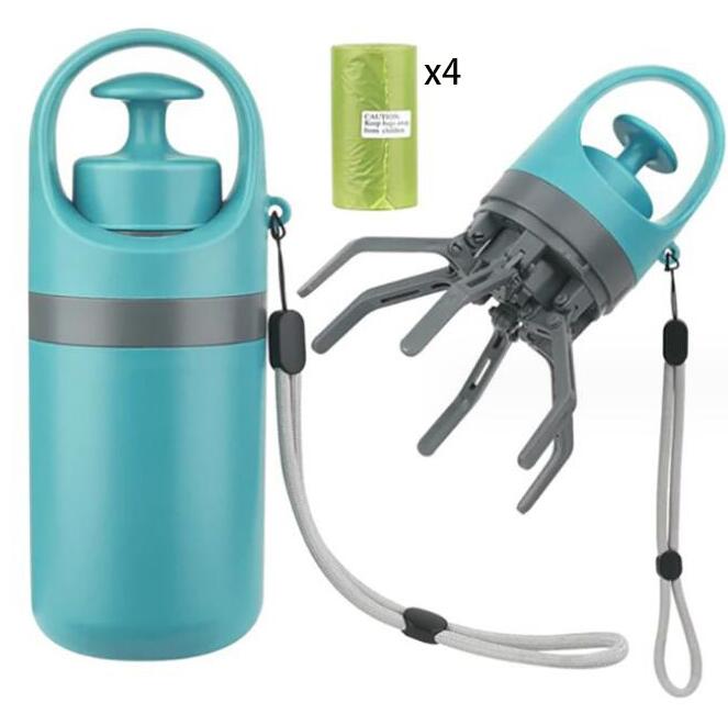 Portable Lightweight Dog Pooper Scooper With Built-in Poop Bag Dispenser Eight-claw Shovel For Pet Toilet Picker Pet Products