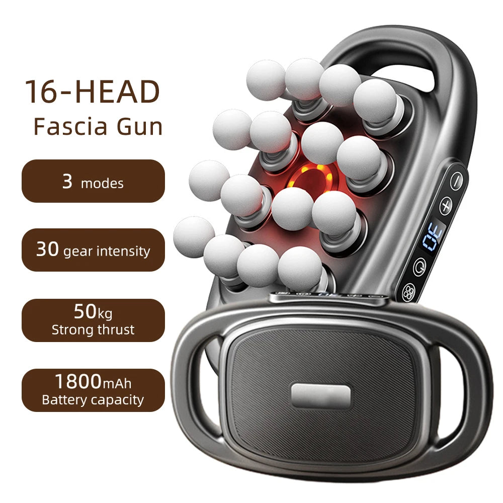 42-Heads Fascia Gun High-Frequency Vibration Body Massage Gun Back and Waist Massager Neck Shoulder Massager Muscle masajeador